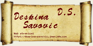 Despina Savović vizit kartica